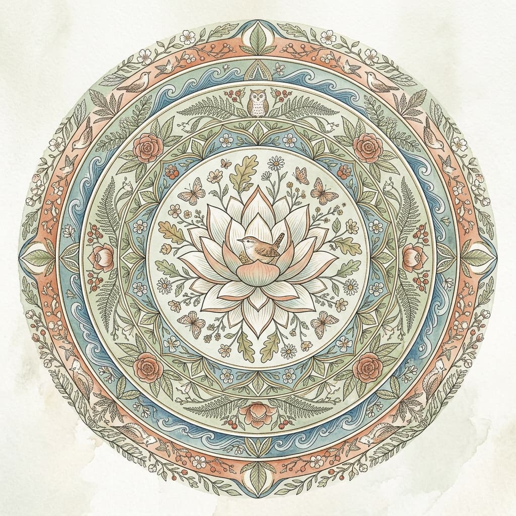 Beautiful healing mandala art by Color With Katie